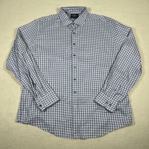 Rodd & Gunn Shirt Mens XL Blue‎ White Plaid Button Up Long Sleeve Pocket Italy